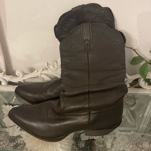 Dark Brown Leather Cowboy Boots